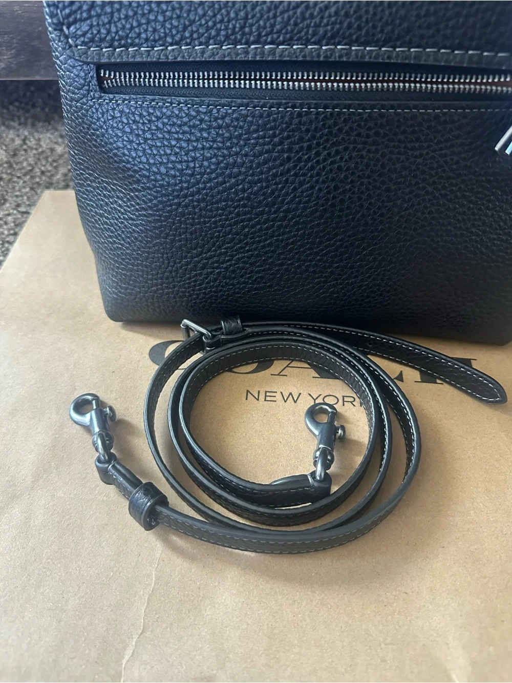 Coach Black Pebbled Leather Satchel